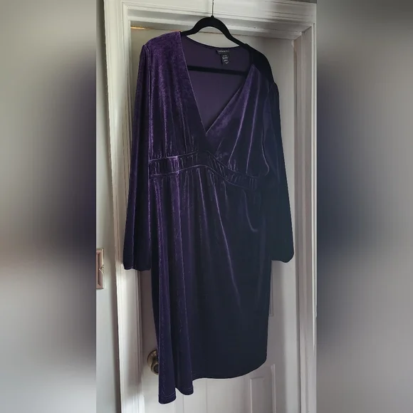 Lane Bryant | Dresses | Purple Velvet Dress 2224 Lane Bryant | Poshmark
